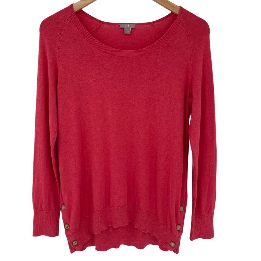 J Jill Silk Blend Long Sleeve Lightweight Sweater Women XS Pink Very Soft